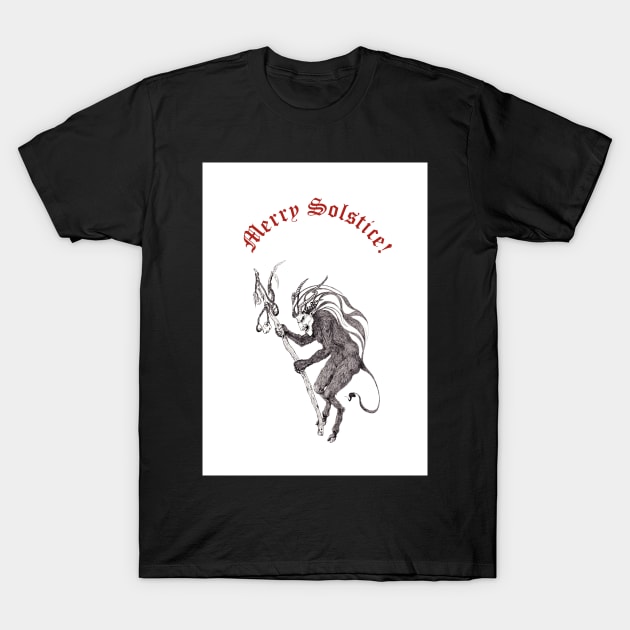 Krampus + "Merry Solstice" T-Shirt by LucyDreams